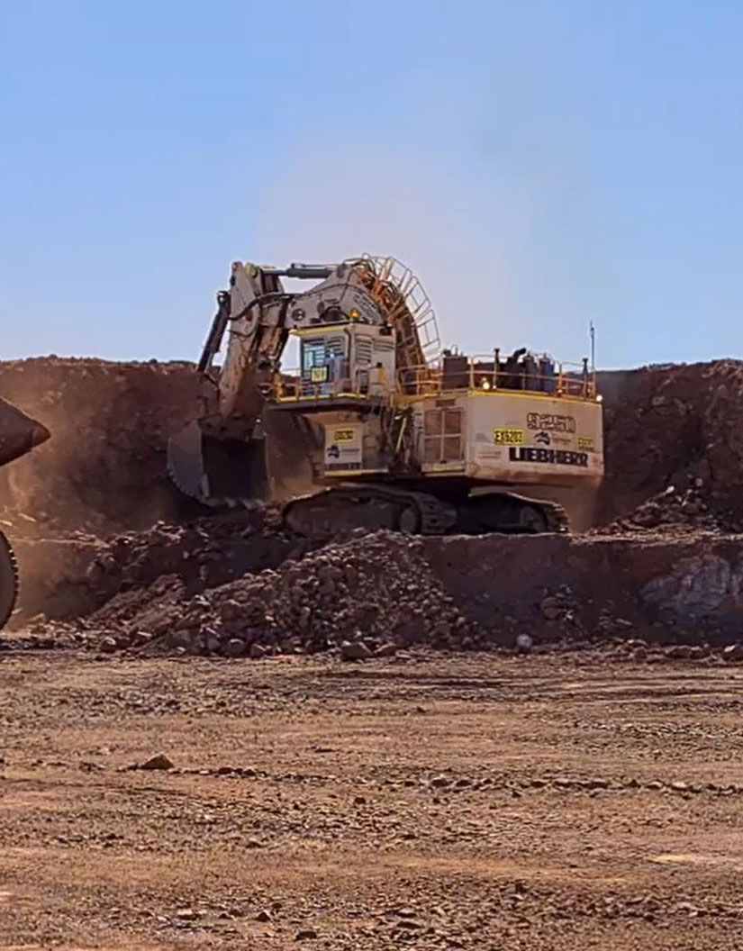 ChromeGuard-protected Liebherr excavator at a mine site